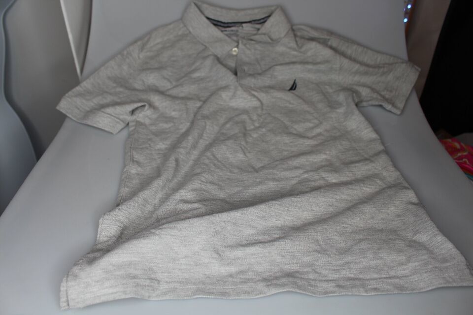 Nautica Boys' Short Sleeve Solid Polo, Grey HTHR NWT - $9.90