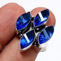 London Blue Topaz Gemstone Handmade Fashion Ethnic Ring Jewelry 7" SA 6352 - £4.14 GBP