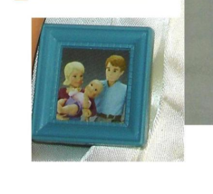 Barbie doll friends family wth baby photo vintage dollhouse display stan... - $2.99