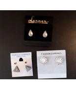 Womens Fashion Earrings Pierced Post Gems Tear Drop Triangle Round Party... - £6.40 GBP