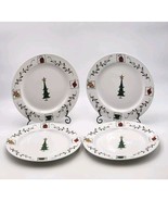 Starbucks Christmas Dinner Plates 4 Piece Set 10.75&quot; Rare 2000 Tree &amp; Or... - $1,332.57 MXN