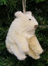 NATURAL BURI BRISTLE POLAR BEAR CHRISTMAS TREE ORNAMENT - $11.88