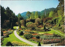 British Columbia BC Postcard Victoria Butchart Gardens 30 Acres Sunken Garden - £2.22 GBP