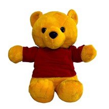 Teddy Bear Plush Red Shirt Golden Orange Stuffed 18 Inch Toy Network 1990s VTG - $11.54