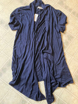 New! Maurices Navy Blue knit Open Front Short Sleeve Cardigan Size Small - $21.32