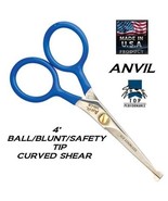 TOP PERFORMANCE Pet Grooming 4&quot; SAFETY/BLUNT/BALL TIP End CURVED SHEAR S... - €33,38 EUR