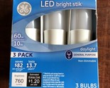 GE LED bright stik 3 pack Daylight 10W use /60W replacement non-dimmable... - £13.44 GBP