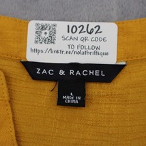Zac &amp; Rachel Shirt Women Large Yellow Lightweight Casual Long Sleeve Loose Fit - £14.22 GBP