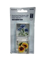 Fujifilm 2pk Photo Cube Stand, Clear Flowers - New - £7.03 GBP