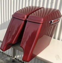 Fire Red Pearl stretched saddlebags4 Inch Stretched 4 Harley Davidson 20... - £1,056.98 GBP