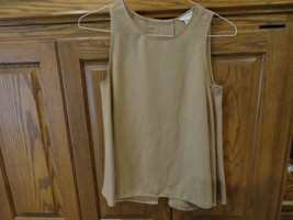 Club Monaco Tan Viscose &amp; linen Sleeveless Lightweight Top Womens XS Nice - £21.69 GBP