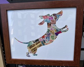 Dachshund Power! - Vintage Postage Stamp Collage Art - £68.61 GBP