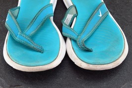 Nike Sz 6 M Blue Flip Flop Fabric Women Sandals - £15.83 GBP