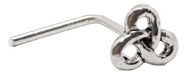 Triquetra Nose Stud Celtic Knot Trinity 22g (0.6mm) 925 Silver L Bendable Stud - £3.40 GBP