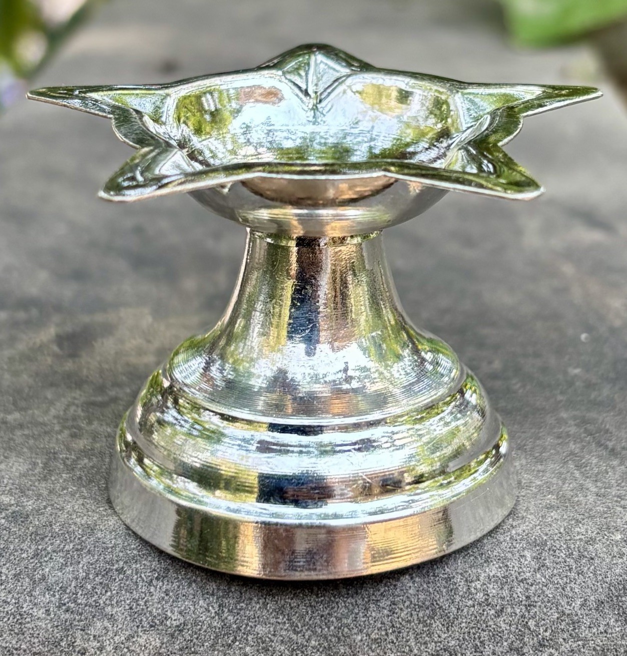 999 Silver Hindu Religious Dipak Deepak Deepam Diya temple puja 4.5 cm 2... - $83.29