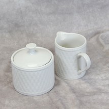 Oneida Wicker Cream and Sugar Bowl with Lid - £11.70 GBP
