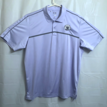 Adidas Golf Polo Shirt Men&#39;s Large Purple White Eagle Golf Course Silver... - $4.94