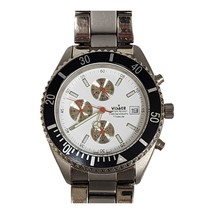 Vtg Visage Chronograph All Titanium Men&#39;s Watch 38mm Water Resistant New... - $89.99