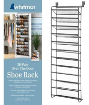 Whitmor 60377037GM Hanging Shoe Organizer 69&quot;H X 21.63&quot;W X 7.5&quot;L Metal G... - $28.71