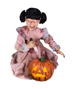 Haunted Hill Farm Lunging Pumpkin Carver Zombie Girl by ekky Motion-Acti... - $164.31