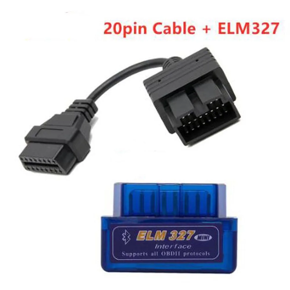 Mini ELM327 V2.1 Bluetooth OBD2 Connector Cable for  20 pin Car Scanner Diagnost - £54.91 GBP