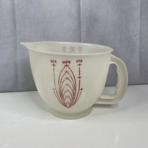 Vintage TUPPERWARE Mix N Store 8 Cup 2 Qt Measuring Bowl Pitcher red letter - £11.14 GBP