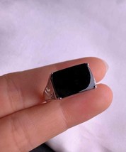 Customized Grade A Black Jadeite Jade Ring 925 Sliver Holder Black Jade ... - $3,504.31 MXN
