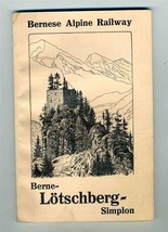 Bernese Alpine Railway Book Berne Lotschberg Simplon 1920&#39;s Guide with Map - $49.45