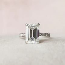 3.17 Ct Emerald Cut Engagement Milgrain  Art Deco Wedding Perfect Anniversary  - £96.00 GBP