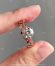 2.20Ct Round Simulated Moissanite Bridal Engagement Ring 14K Rose Gold Plated - £46.31 GBP