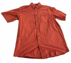 Columbia mens button front shirt size LT short sleeve plaid - £13.34 GBP
