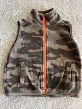 Carters Boys Brown Camouflage Fleece Full Zip Vest Orange 12 Months - £4.54 GBP