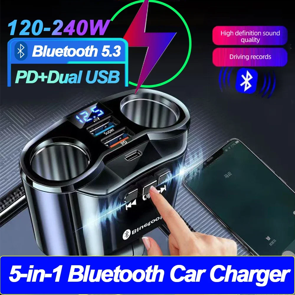 Car Cigarette Lighter Socket Splitter Charger PD QC3.0 Fast Charger Dual USB - £10.37 GBP+