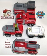 Paw Patrol Marshall 4 pc Team Rescue Vehicles and 1pc Jungle Cruiser Toys - £23.66 GBP