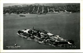 Aerial View Alcatraz Island San Francisco CA UNP B&amp;W Chrome Postcard Bardell E2 - £3.68 GBP