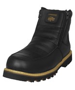 Mens Black Work Boots Genuine Leather Slip Resistant Zip Up Ankle High S... - €51,64 EUR