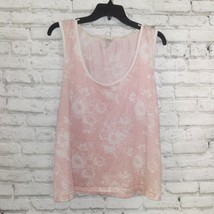 Lucky Brand Pajama Top Womens XXL Pink White Floral Sleeveless Lounge Tank - $17.88