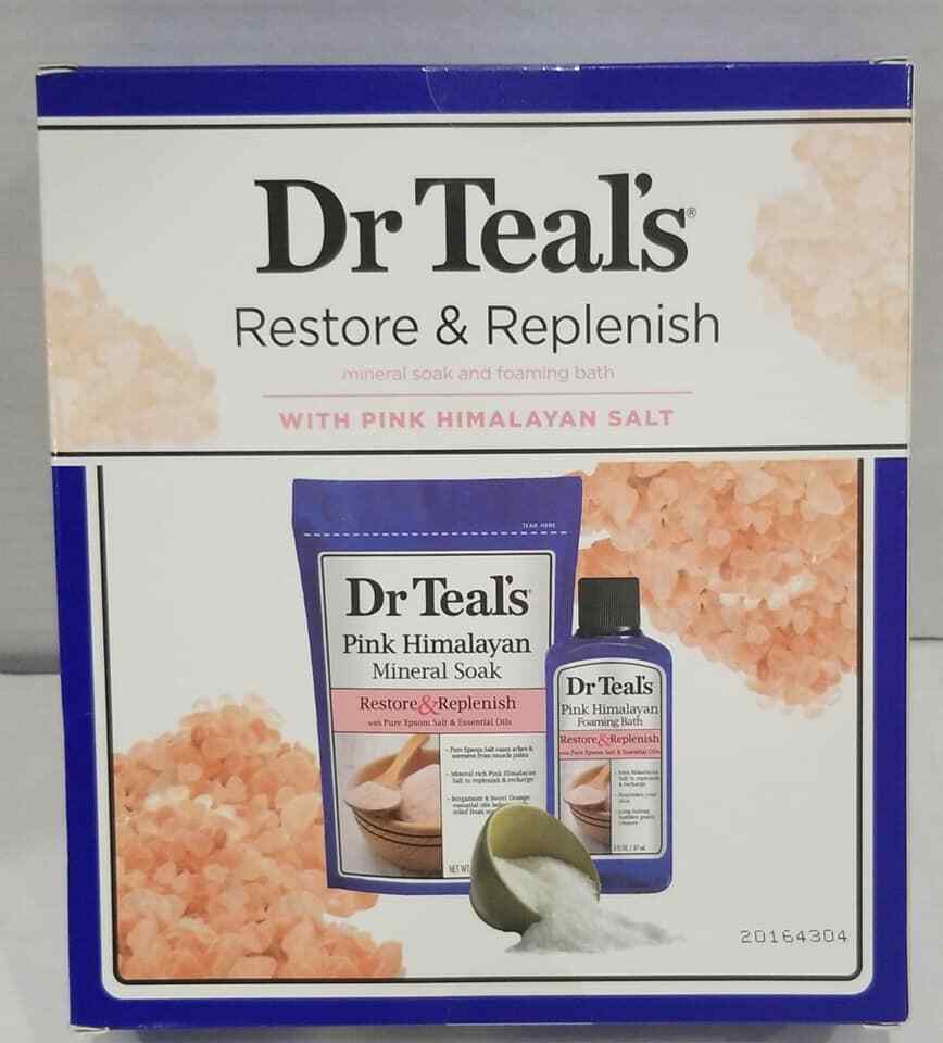 Dr Teal's Pink Himalayan Epsom Mineral Soak & Foaming Bath 2-Piece Gift Set Item image 3