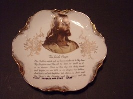 Vintage Christian hangng plate with Jesus and The Lord&#39;s Prayer - £19.75 GBP
