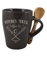 Wicca Sacred Moon Crossed Broomsticks Witches Brew Coffee Co Mug And Spo... - €18,86 EUR
