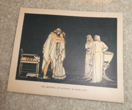 Original Vintage 1920s Small Art Deco Print Roman Ulysses with Penelope - £17.77 GBP