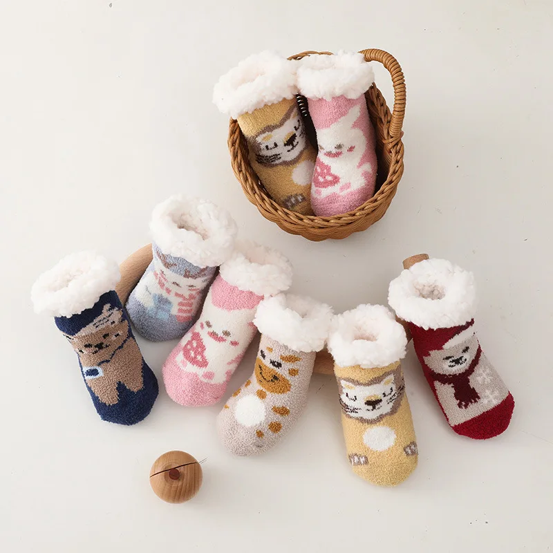 Play Winter Baby Cartoon Cotton Christmas Socks Thick Warm Newborn Play Floor So - £23.18 GBP