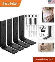 Stylish Heavy-Duty Black Iron Brackets - 1/4&quot; Thick, 4-Pack for DIY Shel... - $52.50