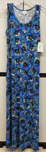 NWT 2.0 Lularoe Large Blue Pink White Green Dots &amp; Floral Dani Long Colu... - $44.54