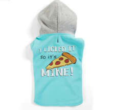 YOULY The Gourmet Blue I Licked It So It&#39;s Mine Pizza Dog Hoodie, X-Small - £11.46 GBP