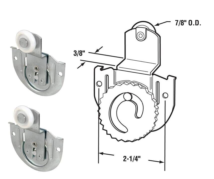 Prime-Line N-6649 Roller Assembly 7/8&quot; D X 0.38&quot; L Mill Nylon/Steel 2-PK - $6.81