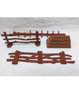 Lot Of (4) Vintage 1960s Toy Playset Fences And Logs 2-5&quot; - $20.35 CAD