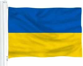 3x5Ft Ukraine Flag Plain Premium Quality Ukrainian House Banner Grommets 100D US - £12.78 GBP