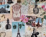 Cotton Paris Collage Eiffel Tower Letters Travel Fabric Print by Yard D5... - $14.95