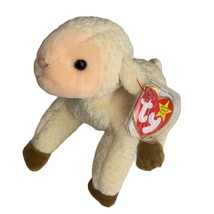 Ewey the Lamb Retired TY Beanie Baby 1998 PE Pellets Excellent Cond Ivory - £5.32 GBP